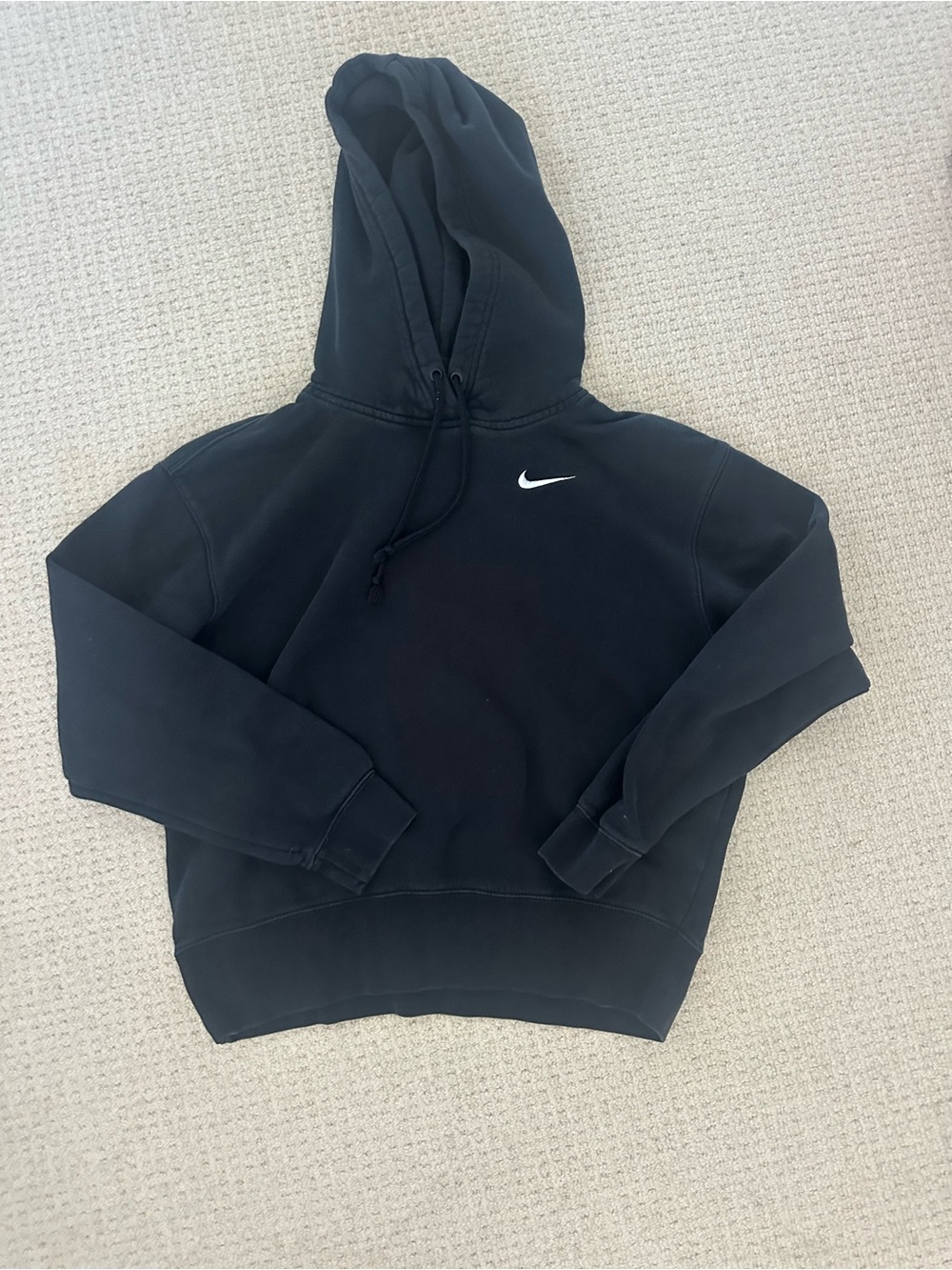 Nike Black Pullover Hoodie with White Swoosh Tag